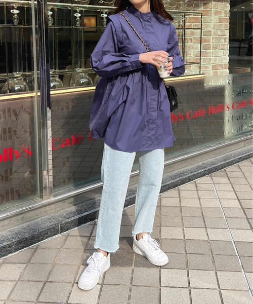 StyleSea（スタイルシー）の「ブロードバンドカラーチュニックシャツ（シャツ/ブラウス・レディース・ホワイト/ライトブルー/ブラック/ネイビー/オレンジ・MEDIUM）」の20枚目の写真