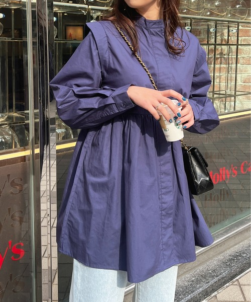 StyleSea（スタイルシー）の「ブロードバンドカラーチュニックシャツ（シャツ/ブラウス・レディース・ホワイト/ライトブルー/ブラック/ネイビー/オレンジ・MEDIUM）」の17枚目の写真