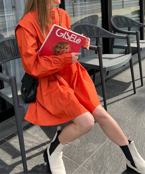 StyleSea（スタイルシー）の「ブロードバンドカラーチュニックシャツ（シャツ/ブラウス・レディース・ホワイト/ライトブルー/ブラック/ネイビー/オレンジ・MEDIUM）」の12枚目の写真