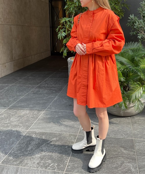 StyleSea（スタイルシー）の「ブロードバンドカラーチュニックシャツ（シャツ/ブラウス・レディース・ホワイト/ライトブルー/ブラック/ネイビー/オレンジ・MEDIUM）」の7枚目の写真