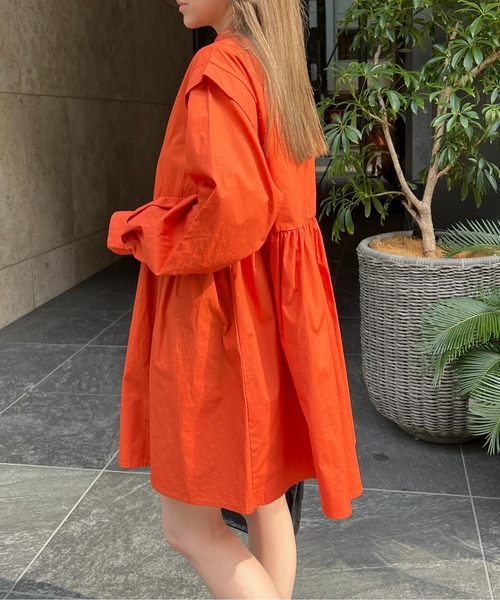 StyleSea（スタイルシー）の「ブロードバンドカラーチュニックシャツ（シャツ/ブラウス・レディース・ホワイト/ライトブルー/ブラック/ネイビー/オレンジ・MEDIUM）」の8枚目の写真