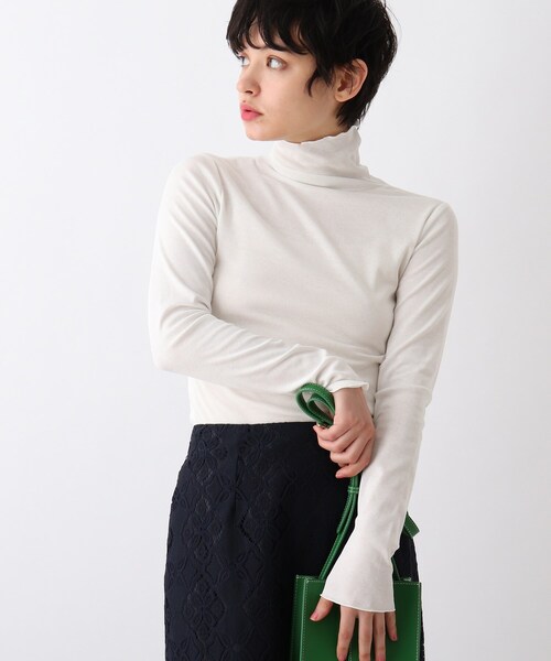 OPAQUE.CLIP（オペークドットクリップ）の「◆【C】オーガニックコットン強撚フライス タートルネックカットソー（Tシャツ/カットソー・レディース・ホワイト系/グレー/ブラック・00）」の2枚目の写真