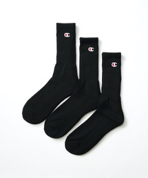 Champion（チャンピオン）の「【CHAMPION/チャンピオン】足底パイル　ワンポイントロゴフルレングスソックス（靴下）　3足組（3P）（ソックス/靴下・メンズ）」