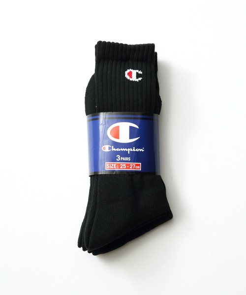 Champion(チャンピオン)の「【CHAMPION/チャンピオン】足底パイル ワンポイントロゴフルレングスソックス(靴下) 3足組(3P)(ソックス/靴下・メンズ・ホワイト/ブラック/ネイビー/グレー・SMALL/MEDIUM/LARGE)」の6枚目の写真