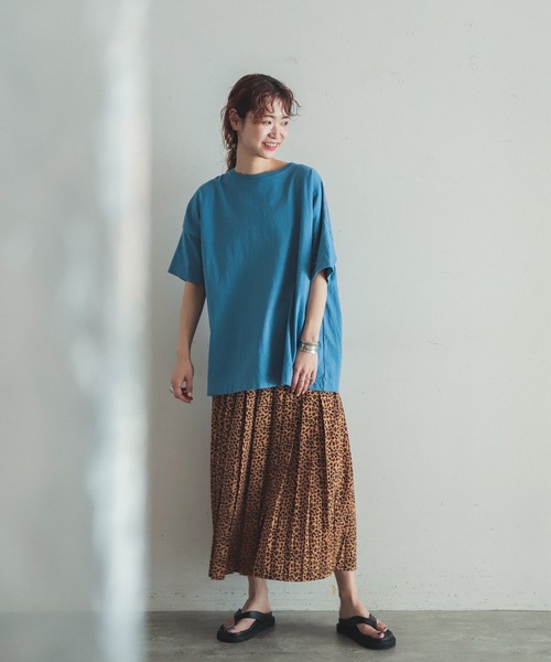 FIL DE FER（フィルデフェール）の「レオパード　ボックスプリーツスカート（スカート・レディース・ベージュ・FREE）」の6枚目の写真