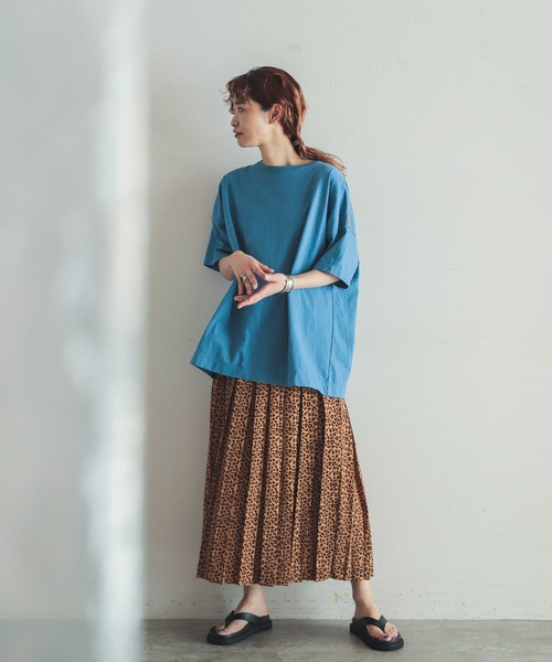 FIL DE FER（フィルデフェール）の「レオパード　ボックスプリーツスカート（スカート・レディース・ベージュ・FREE）」の9枚目の写真