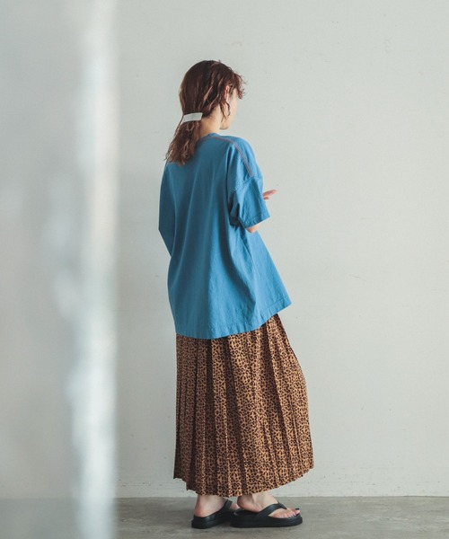 FIL DE FER（フィルデフェール）の「レオパード　ボックスプリーツスカート（スカート・レディース・ベージュ・FREE）」の7枚目の写真