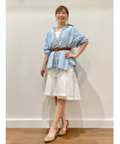 GAP(ギャップ)の「シャンブレー デニム ビッグシャツ(シャツ/ブラウス・レディース・ライトインディゴブルー・XS/S/M/L/XXS)」の20枚目の写真