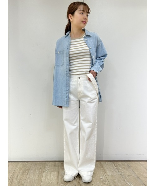 GAP(ギャップ)の「シャンブレー デニム ビッグシャツ(シャツ/ブラウス・レディース・ライトインディゴブルー・S/M/L/XS/XXS)」の11枚目の写真