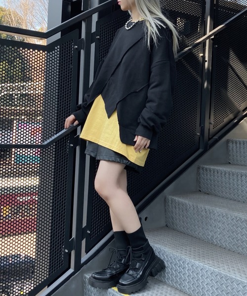 Figments（フィグメンツ）の「再構築アシンメトリースウェット（スウェット・レディース・ブラック/サックスブルー・FREE）」の5枚目の写真