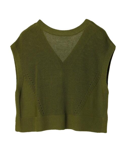 earth music&ecology(アースミュージックアンドエコロジー)の「前後2wayニットベスト*(ベスト・レディース・オフホワイト/カーキ/グレイッシュベージュ・FREE)」の15枚目の写真