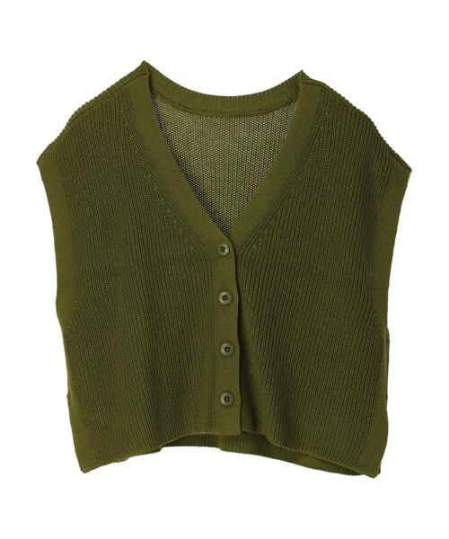 earth music&ecology(アースミュージックアンドエコロジー)の「前後2wayニットベスト*(ベスト・レディース・オフホワイト/カーキ/グレイッシュベージュ・FREE)」の14枚目の写真