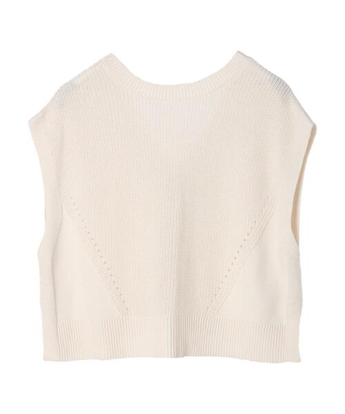 earth music&ecology(アースミュージックアンドエコロジー)の「前後2wayニットベスト*(ベスト・レディース・オフホワイト/カーキ/グレイッシュベージュ・FREE)」の6枚目の写真