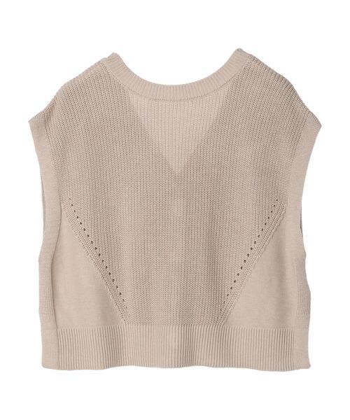 earth music&ecology(アースミュージックアンドエコロジー)の「前後2wayニットベスト*(ベスト・レディース・オフホワイト/カーキ/グレイッシュベージュ・FREE)」の5枚目の写真