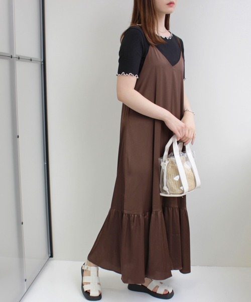 MLI'A（エムリア）の「サテンキャミワンピースA（ワンピース・レディース・ブラック/ブラウン/モカ/グリーン・M）」の3枚目の写真