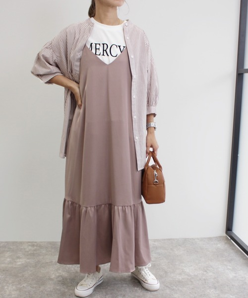 MLI'A（エムリア）の「サテンキャミワンピースA（ワンピース・レディース・ブラック/ブラウン/モカ/グリーン・M）」の4枚目の写真