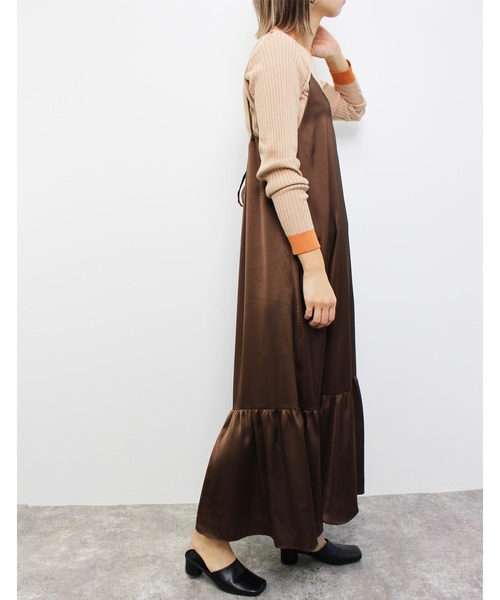 MLI'A（エムリア）の「サテンキャミワンピースA（ワンピース・レディース・ブラック/ブラウン/モカ/グリーン・M）」の14枚目の写真