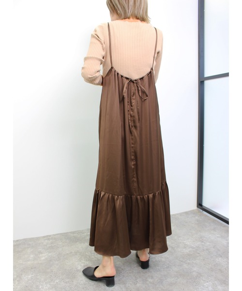 MLI'A（エムリア）の「サテンキャミワンピースA（ワンピース・レディース・ブラック/ブラウン/モカ/グリーン・M）」の15枚目の写真