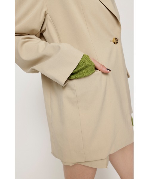 SLY（スライ）の「OVER TAILOR JK オーバー テイラージャケット セットアップ可能（テーラードジャケット・レディース・ベージュ/杢グレー・FREE）」の15枚目の写真