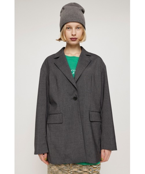 SLY（スライ）の「OVER TAILOR JK オーバー テイラージャケット セットアップ可能（テーラードジャケット・レディース・ベージュ/杢グレー・FREE）」の5枚目の写真