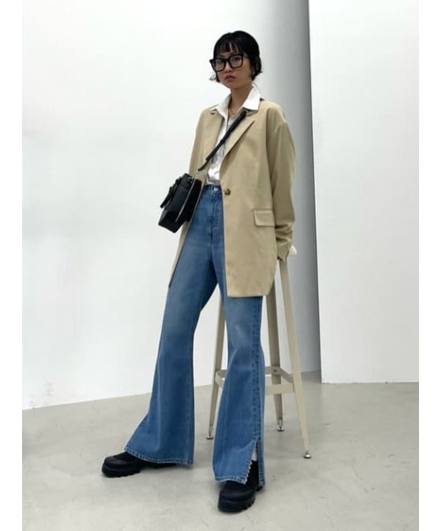 SLY（スライ）の「OVER TAILOR JK オーバー テイラージャケット セットアップ可能（テーラードジャケット・レディース・ベージュ/杢グレー・FREE）」の18枚目の写真