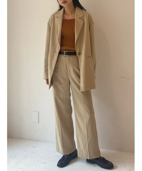 SLY（スライ）の「OVER TAILOR JK オーバー テイラージャケット セットアップ可能（テーラードジャケット・レディース・ベージュ/杢グレー・FREE）」の22枚目の写真