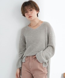 earth music&ecology | スラブVネックニットプルオーバー(ニット/セーター)