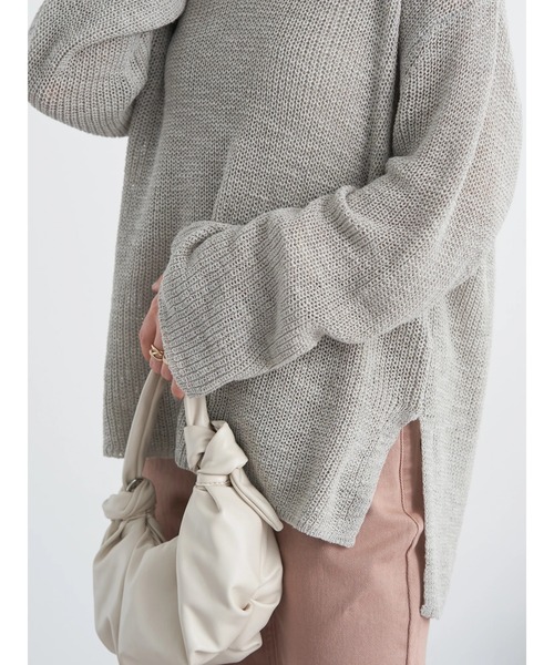 earth music&ecology(アースミュージックアンドエコロジー)の「スラブVネックニットプルオーバー(ニット/セーター・レディース・グリーン系その他3/ライトピンク/ベージュ/ライトグレー・FREE)」の16枚目の写真