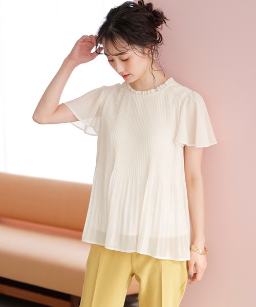 GeeRA(ジーラ)の「プリーツシフォンブラウス(シャツ/ブラウス・レディース・ブラック/ベージュ/アイボリー/ブルー・MEDIUM/LARGE/X-LARGE/XX-LARGE)」の6枚目の写真