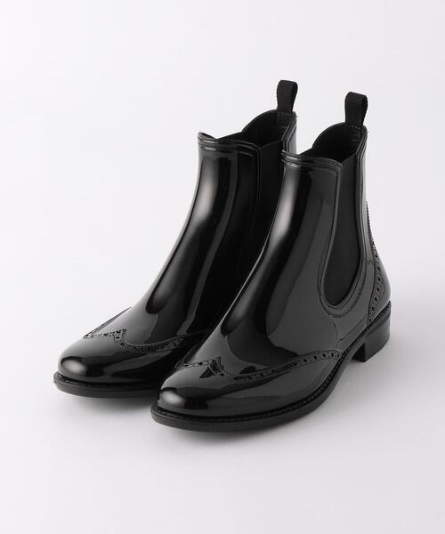 Traditional Weatherwear(トラディショナルウェザーウェア)の「< Traditional Weatherwear > サイドゴア ウイングチップ レイン ブーツ(レインシューズ・レディース・ブラック・39/38/37/36)」の2枚目の写真