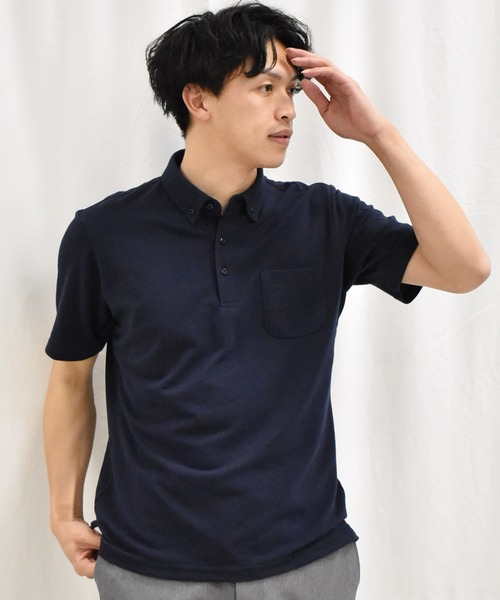 SPENDY'S Store（スペンディーズストア）の「接触冷感　ボタンダウンポロシャツ（ポロシャツ・メンズ・ホワイト/ネイビー/サックスブルー/その他・LL/M/L）」の15枚目の写真