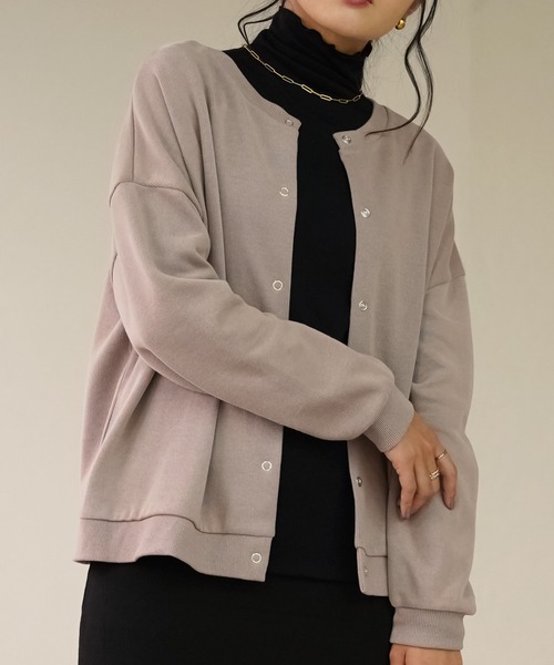 IAMUSE（アイアミューズ）の「2WAYスウェットカーディガン S0625【IAMUSE】（カーディガン/ボレロ・レディース・ブラック/ベージュ/杢グレー/アイボリー/ブルー/モスグリーン/パープル・FREE）」の17枚目の写真