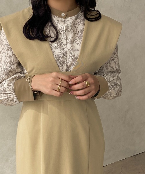 apres jour clair（アプレジュールクレア）の「【apres jour clair】Vネックジャンスカ 【ZOZOTOWN限定アイテム】（ジャンパースカート・レディース・グレイッシュベージュ/ダークブラウン/ベージュ・X-LARGE/フリー）」の20枚目の写真