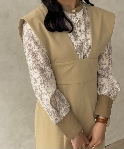 apres jour clair（アプレジュールクレア）の「【apres jour clair】Vネックジャンスカ 【ZOZOTOWN限定アイテム】（ジャンパースカート・レディース・グレイッシュベージュ/ダークブラウン/ベージュ・X-LARGE/フリー）」の19枚目の写真