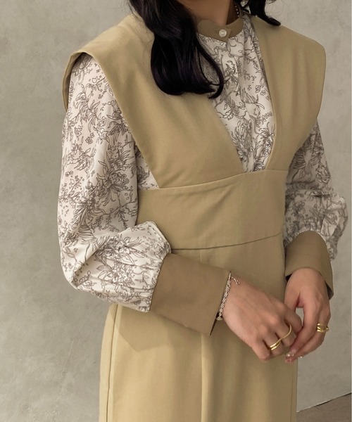 apres jour clair（アプレジュールクレア）の「【apres jour clair】Vネックジャンスカ 【ZOZOTOWN限定アイテム】（ジャンパースカート・レディース・グレイッシュベージュ/ダークブラウン/ベージュ・X-LARGE/フリー）」の18枚目の写真