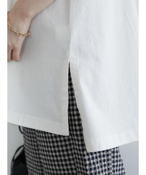 Petit fleur（プチフルール）の「・Petit Fleur フレンチスリーブカットチュニック（Tシャツ/カットソー・レディース・ブラック/オフホワイト/モカ/ライトカーキ・FREE）」の8枚目の写真