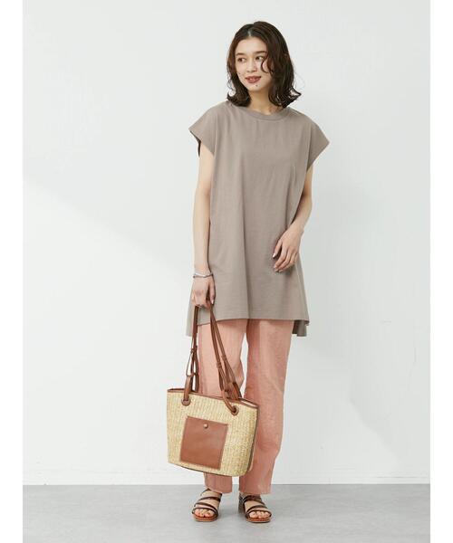 Petit fleur（プチフルール）の「・Petit Fleur フレンチスリーブカットチュニック（Tシャツ/カットソー・レディース・ブラック/オフホワイト/モカ/ライトカーキ・FREE）」の11枚目の写真