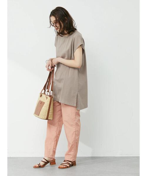 Petit fleur（プチフルール）の「・Petit Fleur フレンチスリーブカットチュニック（Tシャツ/カットソー・レディース・ブラック/オフホワイト/モカ/ライトカーキ・FREE）」の18枚目の写真