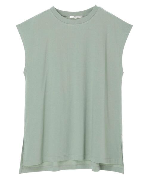 Petit fleur（プチフルール）の「・Petit Fleur フレンチスリーブカットチュニック（Tシャツ/カットソー・レディース・ブラック/オフホワイト/モカ/ライトカーキ・FREE）」の9枚目の写真