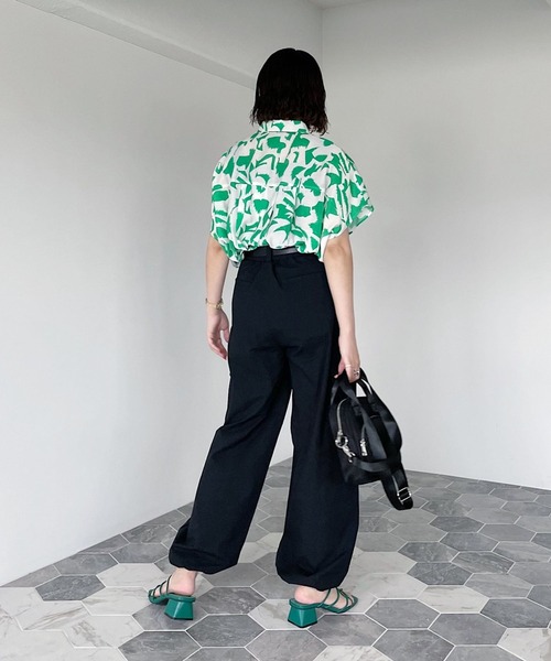 PAGEBOY（ページボーイ）の「キカプリントポンチョシャツ（シャツ/ブラウス・レディース・ブラック/グリーン系その他・FREE）」の8枚目の写真