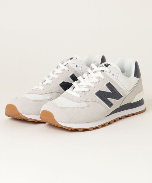 NEW BALANCE(ニューバランス)の「ニューバランス New Balance ML574_(スニーカー・メンズ・ホワイト×ネイビー・28.0cm/25.0cm/26.0cm/26.5cm/25.5cm/27.5cm/27.0cm)」の1枚目の写真