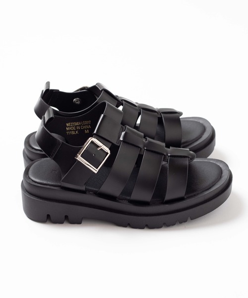 WEGO（ウィゴー）の「WEGO/PUベルトサンダル（サンダル・レディース・ブラック・MEDIUM/LARGE）」の2枚目の写真