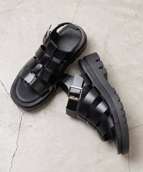 WEGO（ウィゴー）の「WEGO/PUベルトサンダル（サンダル・レディース・ブラック・MEDIUM/LARGE）」の11枚目の写真