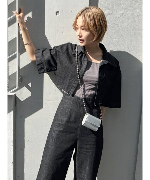 EMODA（エモダ）の「コンパクトフィットタンクトップ（タンクトップ・レディース・ホワイト/ブラック/グレー/ブルー・FREE）」の14枚目の写真