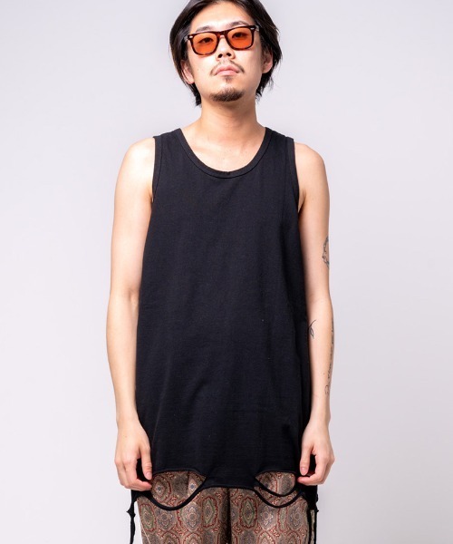 EFFECTEN(エフェクテン)の「mta481-crust tank top タンクトップ(タンクトップ・メンズ・ホワイト/ブラック・FREE)」の2枚目の写真