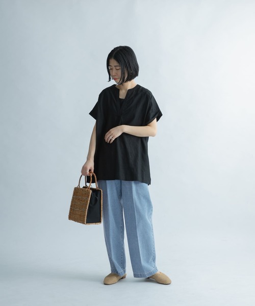 FORK&SPOON(フォークアンドスプーン)の「FORK&SPOON 綿麻デニムパンツ(デニムパンツ・レディース・ブルー系その他/ワンウォッシュ・1/2)」の17枚目の写真