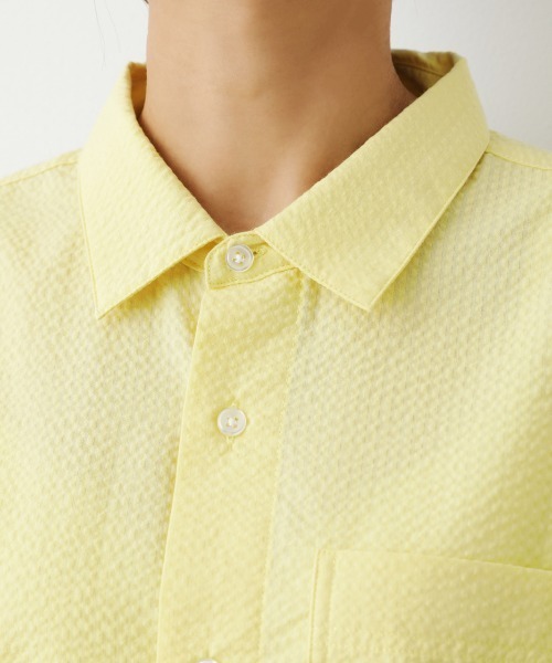 RODEO CROWNS WIDE BOWL（ロデオクラウンズワイドボウル）の「シアーサッカー半袖シャツ（シャツ/ブラウス・レディース・ホワイト/ネイビー/ブラック系その他/ライトイエロー・FREE）」の17枚目の写真