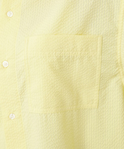 RODEO CROWNS WIDE BOWL（ロデオクラウンズワイドボウル）の「シアーサッカー半袖シャツ（シャツ/ブラウス・レディース・ホワイト/ネイビー/ブラック系その他/ライトイエロー・FREE）」の7枚目の写真