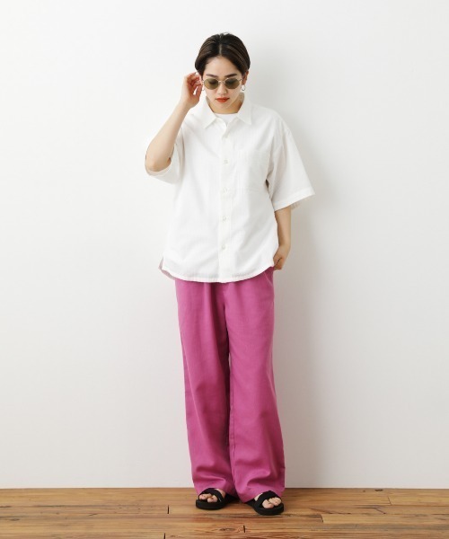 RODEO CROWNS WIDE BOWL（ロデオクラウンズワイドボウル）の「シアーサッカー半袖シャツ（シャツ/ブラウス・レディース・ホワイト/ネイビー/ブラック系その他/ライトイエロー・FREE）」の18枚目の写真