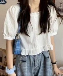 パフスリーブ・ミニ丈シャツ